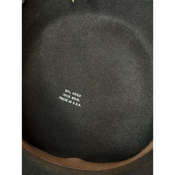 Vintage Cache Women's Wool Leopard & Satin Wide Brim Hat - Picture 9 of 10